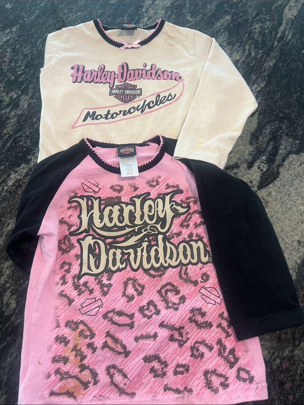 Harley-Davidson Pink & Black Leopard toddler Tee